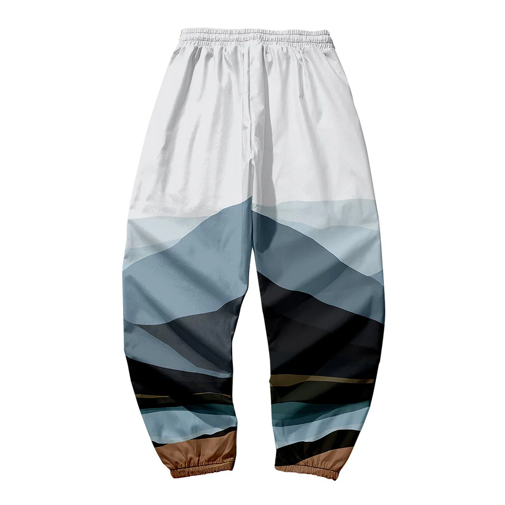 Hip Hop Men Streetwear Pants Gradient Hills Print Baggy Joggers 2021 Spring Harajuku Fashion Track Pants Harem Trousers