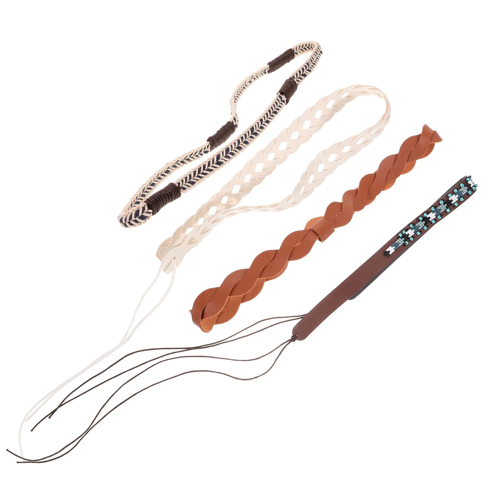 

4 pcs Hat Decorative Bands Fine Texture Straw Accessories for Men Women Polyester Fiber DIY Beach Cap Cowboy Hat Straps