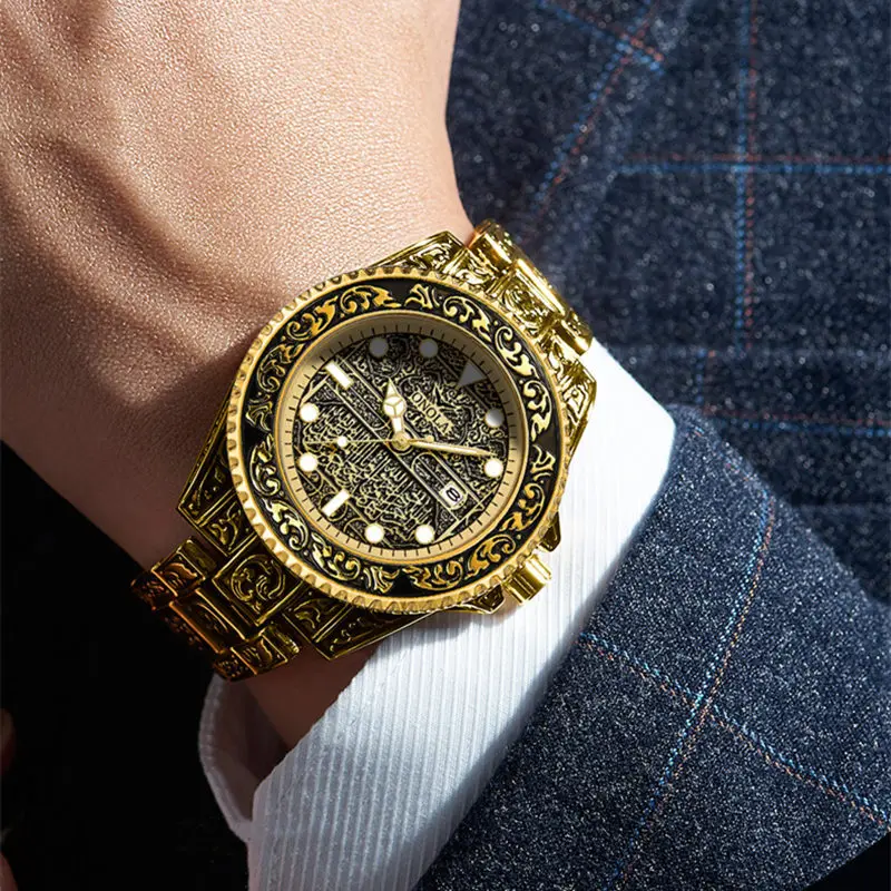 

Fashion new casual business men's watch retro gold watch quartz waterproof automatic watches for men original luxury watch men
