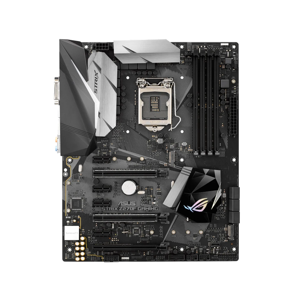 Used Motherboard, ASUS ROG STRIX Z270F GAMING, Z270 Chipset, LGA 1151 Socket for 6th 7th Gen Core, ATX Form Factor, 4 DDR4 Slots