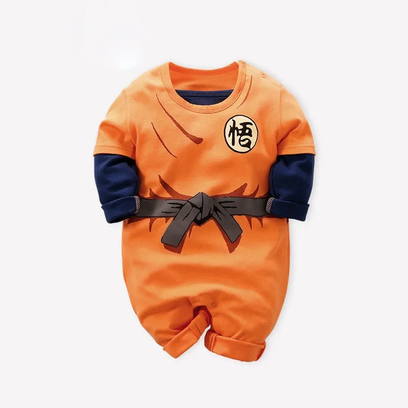 Dbz-生まれたばかりの男の子のためのオーガニックコットンアニメの服、ハロウィーンの衣装、幼児のロンパース、onesie、子供の服