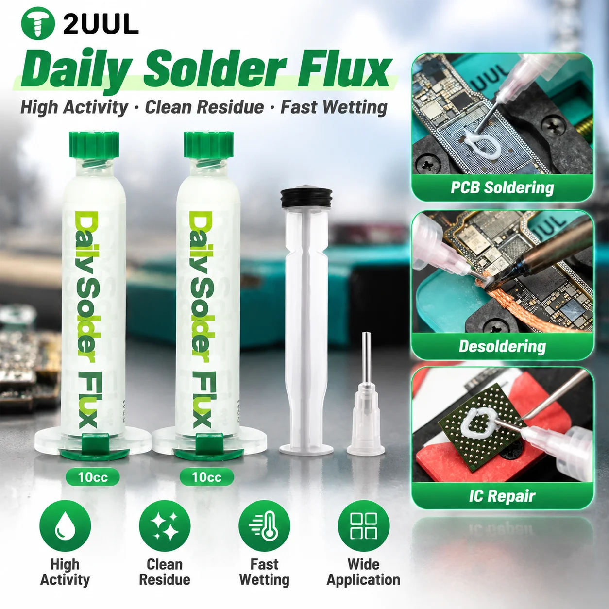 2UUL SC14 10CC Solder Flux Paste for BGA CPU IC Chip PCB Motherboard Welding Repair Mobile Phone Maintenance Tool