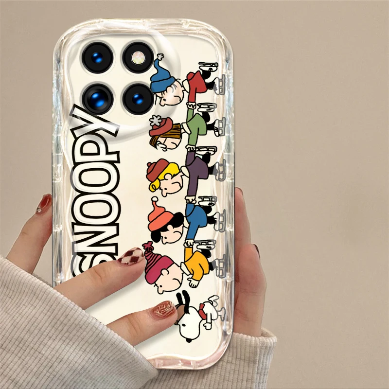 Iuvly cartoon snoopy für xiaomi mi 14 12 12t 11 lite poco m6 x6 x5 x4 x3 pro gt nfc 5g wellen öl abdeckung telefon hülle