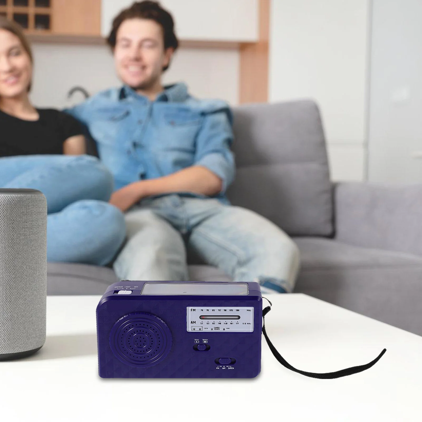 راديو طوارئ يعمل بالطاقة الشمسية، محمول باللون الأزرق، قابل لإعادة الشحن، يعمل بالطاقة الشمسية، المشي لمسافات طويلة في الهواء الطلق #6