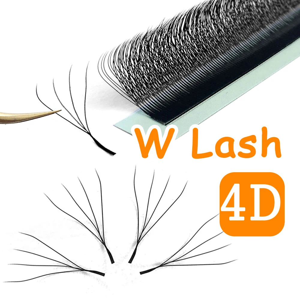 4D W Wimpernverlängerung 5D 3D Russland Volumen Wimpern Flauschige vorgefertigte Fächer Kleeblatt Nerz Faux Cil Lashes Dolly Hybrid Wimpern 3D Cilios – Detail 1