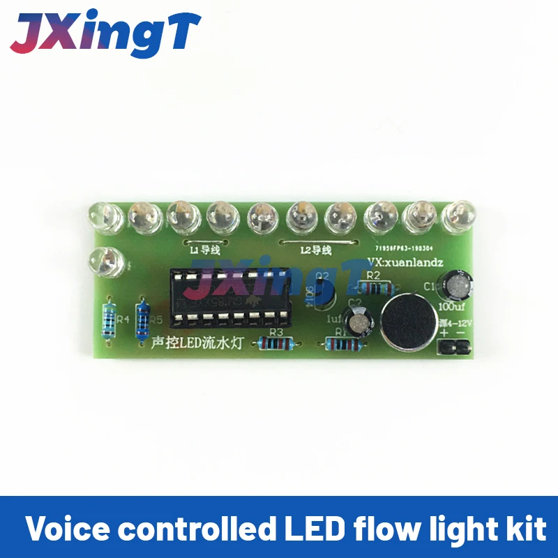 Voice activated LED Water Light Kit CD4017 Lantern Control Fun Electronic Production Teaching Training Diy Electronic Kit Module