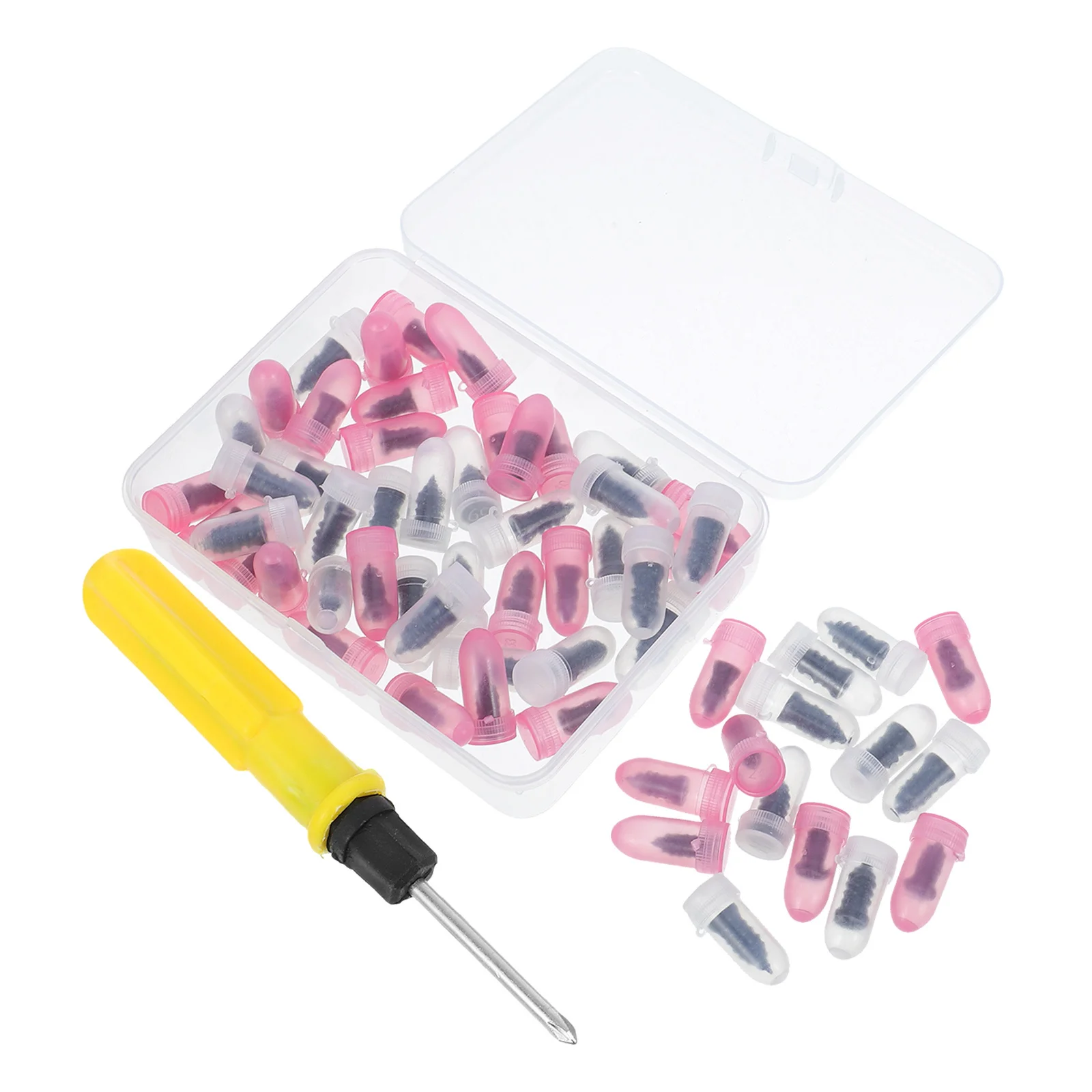 

1 Set Vacuum Kit Rubber Tire Plugs Screwdriver Fast Car Motorcycle Atv Truck Spiral Screw Plugs Puncture Tool Tubeless Tire