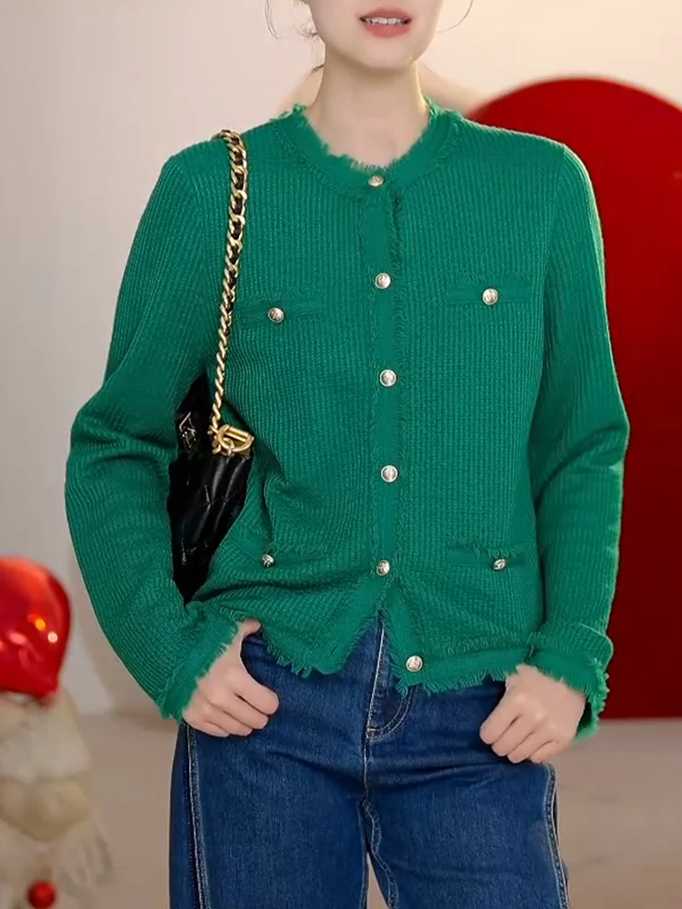 

Корейский вязаный свитер-кардиган: универсальный, стройнящий, омолаживающий топ для осеннего сезона, большие размеры, удобный крой