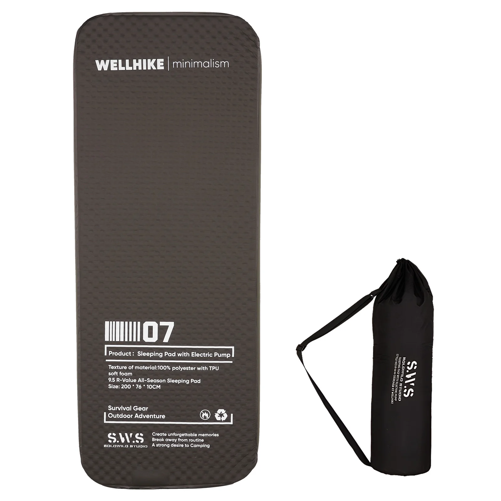 

Надувной спальный коврик с насосом, компактный надувной матрас для кемпинга, походов, пляжа, палатки