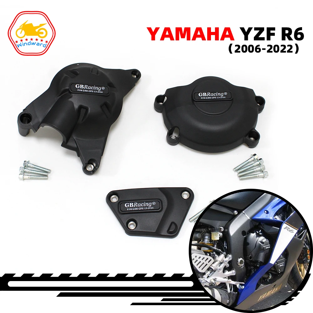 

Motorcycles Accessories Alternator Clutch Engine Cover Set Protection Case For GB Racing For YAMAHA YZFR6 06-25 YZF R6 2006-2025