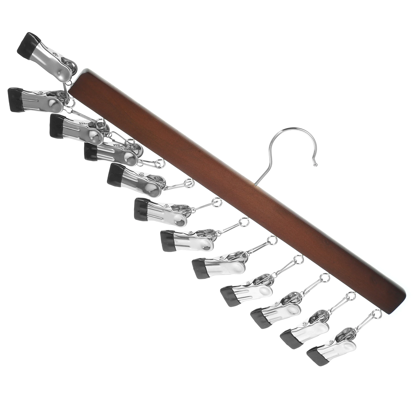 

Multi Function Wooden Hangers 12 Clips Vintage for Clothes Hats Socks Space Saver Closet ganizers Storage BaseBall Caps