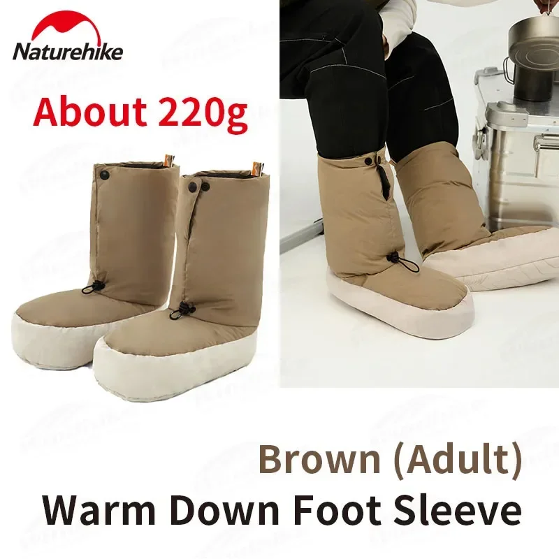 Naturehike Winter Warm Goose Down Shoes Cover Ultralight Thickening 750Fp Non-Slip Outdoor Hiking Camping Foot Cover t -5℃ ~ 5℃