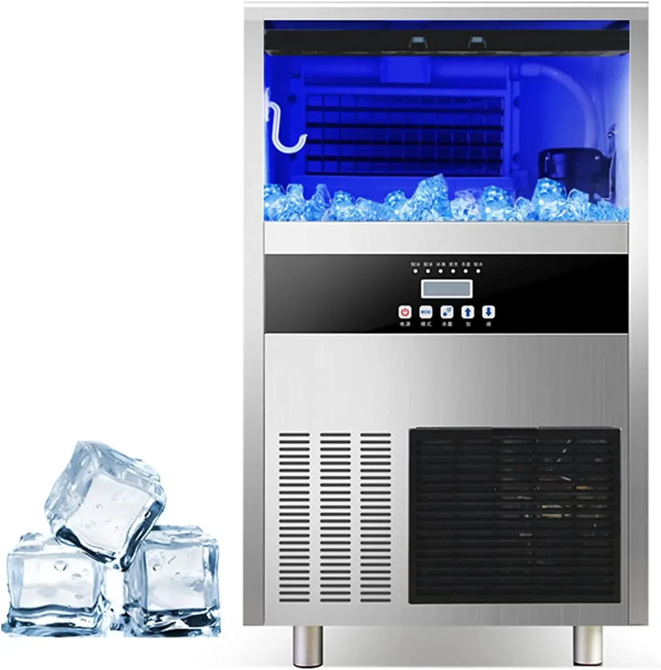 commercial wholesale 60 KG/Day Ice Cube Maker Stainless Steel 60 kg ice maker machine Ice Cube Maker Machine