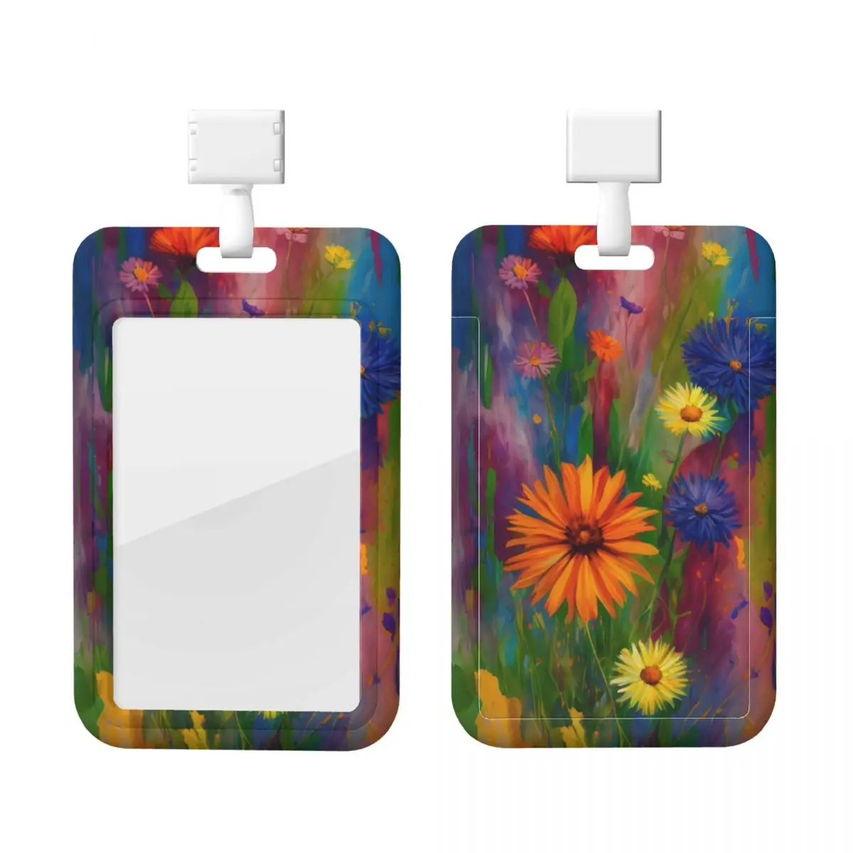 

Картина маслом на заказ, ремешок с цветком, защита для удостоверения личности, бейдж-карта, унисекс, студенческий ремешок для кампуса, держатель для карт, аксессуары для обзоров