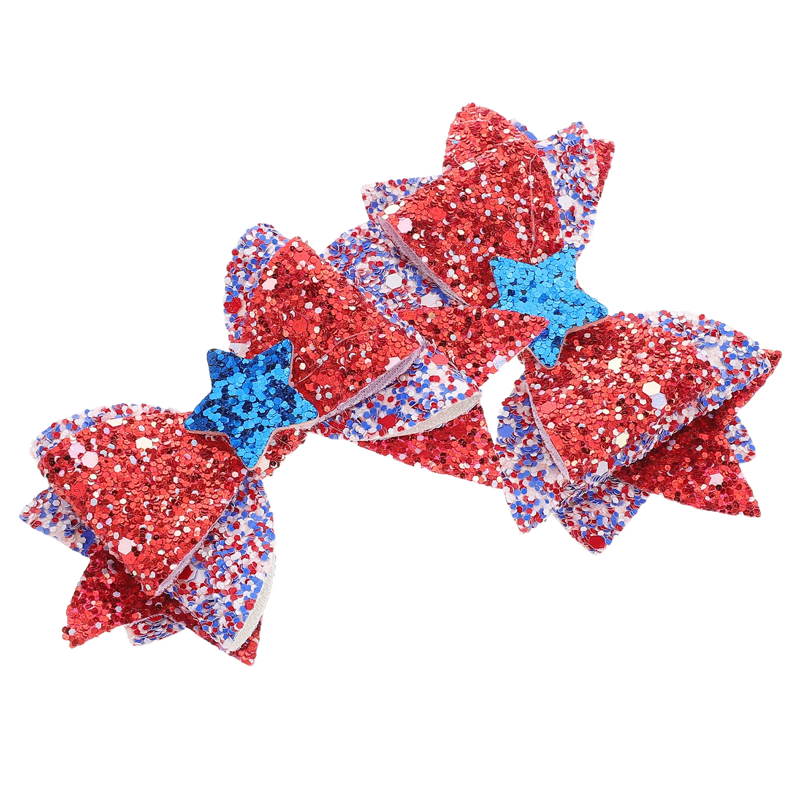 

1 Pair Holiday Clips Independence Day Star Bow Clips For 4Th Of July Decorations Cute Barrettes Patriotic Bows Lightweight