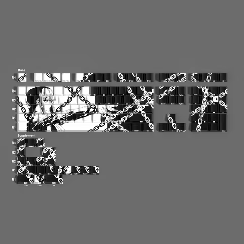 Anime Keycaps Makima PBT Cherry Profile Double Shot Dye Sub Keycap Side Print For Gaming Mechanical Keyboard Magnetic Custom DIY