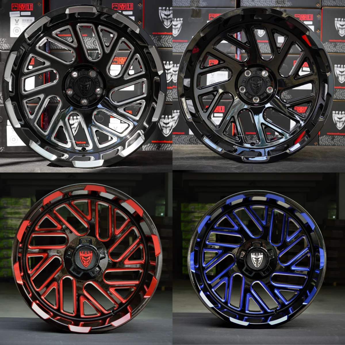 جديد حار بيع الوحش السلبي-44 20 بوصة جنوط عجلات 6x139.7 5x127 على الطرق الوعرة حافة تدفق مزورة حافة السيارة محاور العجلات لفورد جي #2