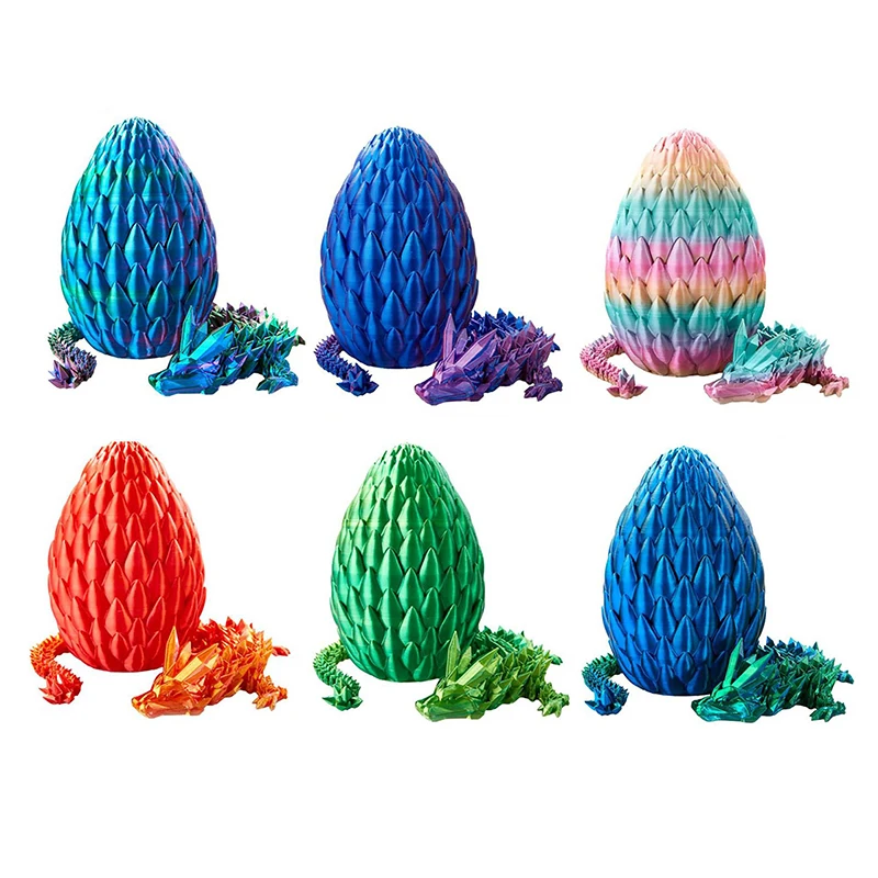 3D Printed Dragon In Egg Full Articulated Dragon Fidget Toys Home Office Rotatable Articulated Dragon Egg Ideal Gift For Kids image 5