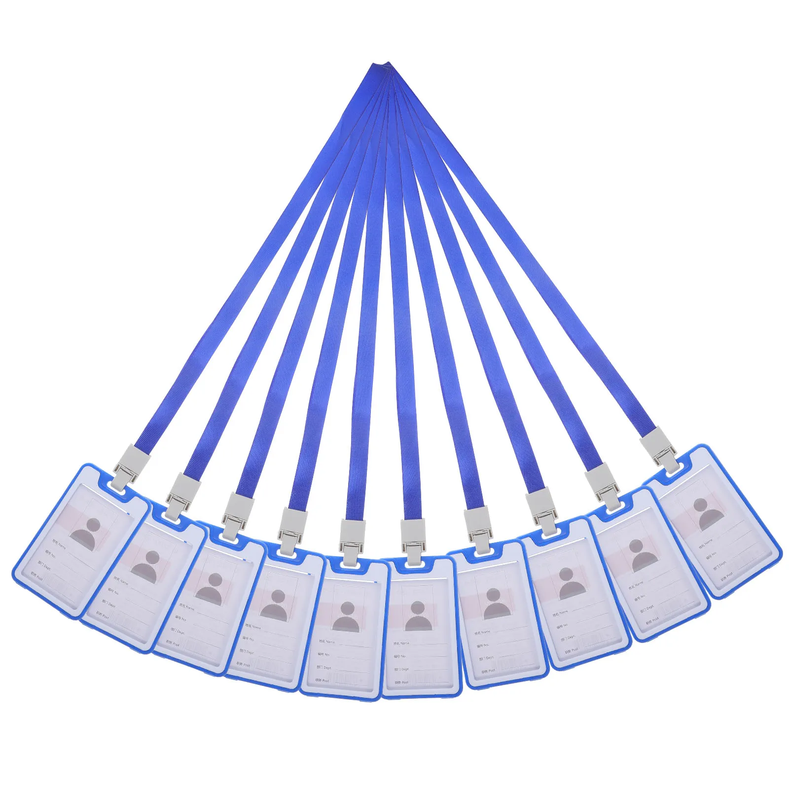 

10pcs Lanyards ID Card Holders Clear Sleeves Cards Storage Badge Wallets Hanging Ropes Office Library