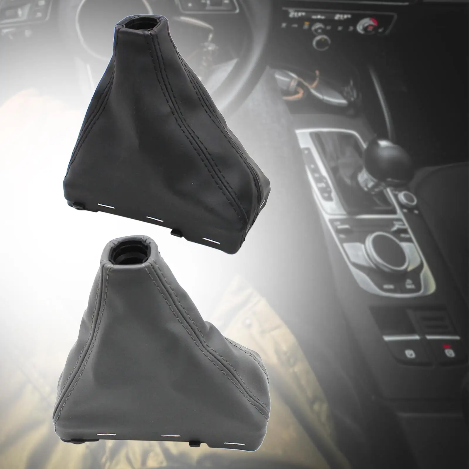 Car Gear Shifter Knob Boot Gaiter Dust Cover Shifter Sleeve, Easy Installation Replace Parts for Audi A3 A4 A5 A6 C6 Q5 Q7