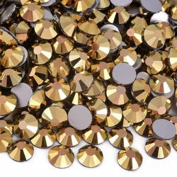 2028 Gold Hematite Silver Glitter Glass Diamond Crystal Non Hotfix Rhinestones Nail Art Strass Nails Crystals For Dance Costume