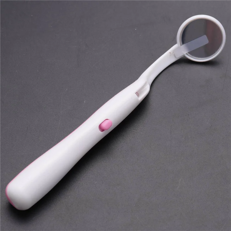 AA20-3 Pc LED Licht Zähne Oral Spiegel Super Helle Mund Spiegel Beleuchtete Zahn Pflege Werkzeug Mundhygiene Maschine Rosa