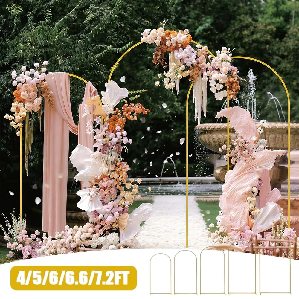 

5 Sizes Gold Detachable Metal Arch Wedding Backdrop Stand Balloon Frame Party Wedding Birthday Festival Scene Decor Arche Métal
