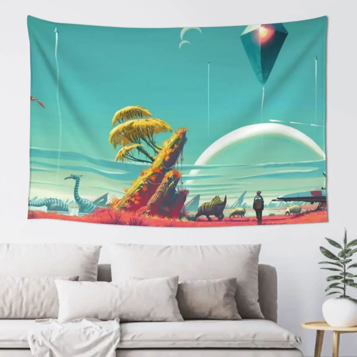 No Mans Sky -- Ship and Sky Tapestry Room Design Wall Decoration Decorative Wall Murals Bedroom Decoration Tapestry