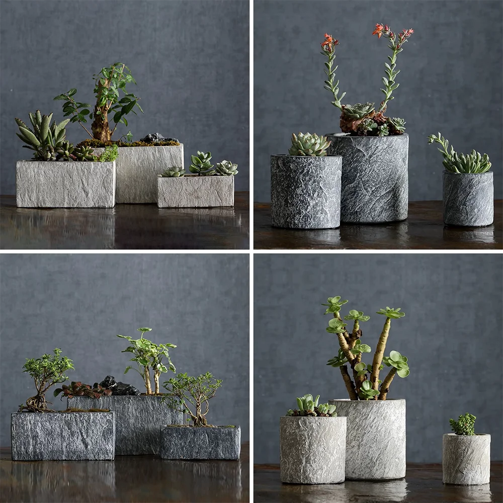 

Silicone Mold for Retro Concrete Pot -DIY Cylinder Cement Flower Pot,Rectangular Planter Silicone Mold，Handmade Home Decor molds