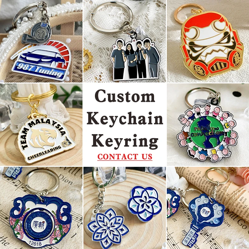 [Minimum 10pcs]Custom Enamel Keychain Graduation Diy Anime Make Back card enamel Keyring Free design