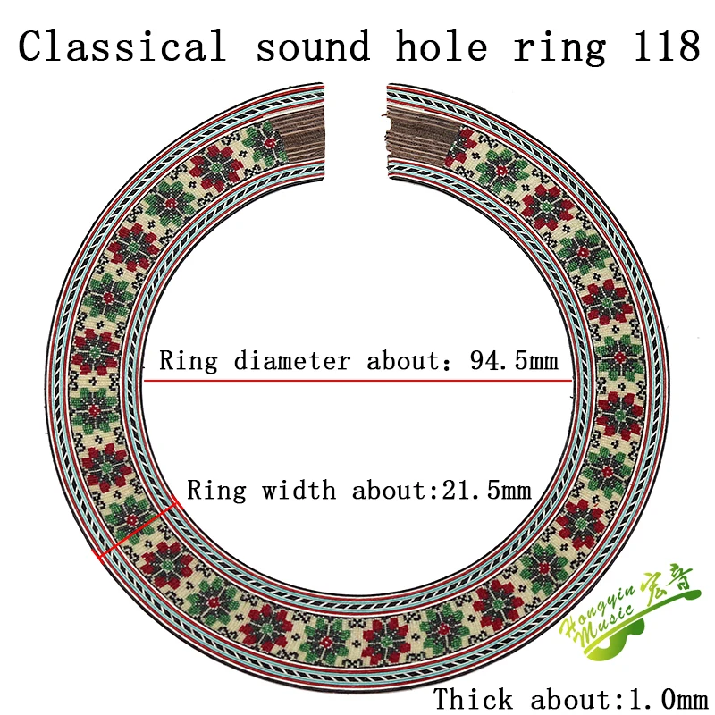 1 Stück Mundring für klassische Gitarre, Blumenmuster, Schalllochring, Massivholz-Gitarrenproduktionsmaterialien und Zubehör HUATOOL – Detail 6