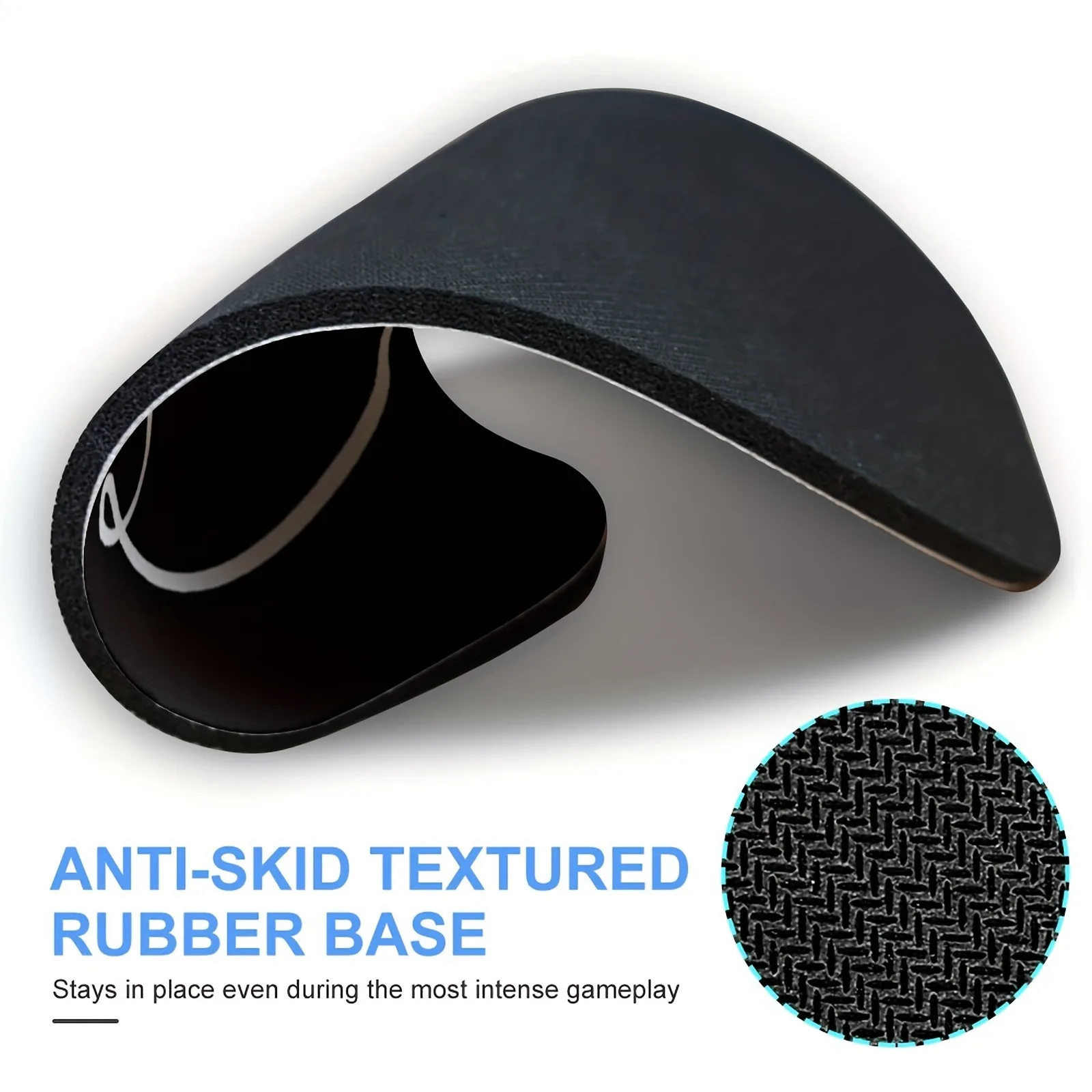 لوحة ماوس ألعاب بنمط ابتسامة، تصميم أسود، وسادات ماوس مستديرة مضادة للانزلاق، حصيرة مكتب مطاطية مناسبة لسجاد الكمبيوتر المكتبي للفتيات