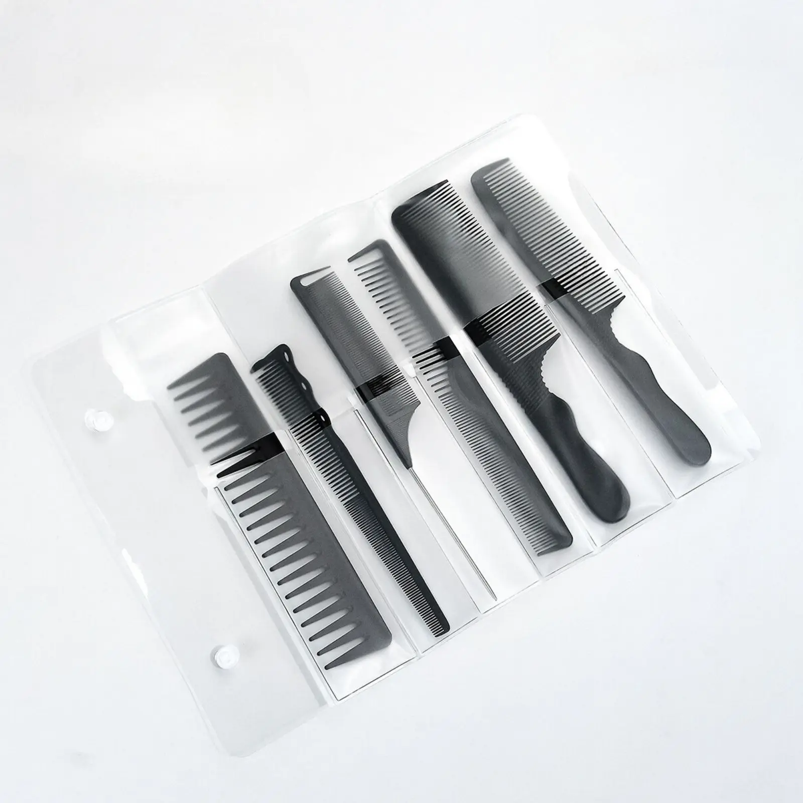 6Pcs/Set Barber Hair Cutting Comb Kit Anti-static Black Flat Top Combs Professional Salon Hair Styling Tools