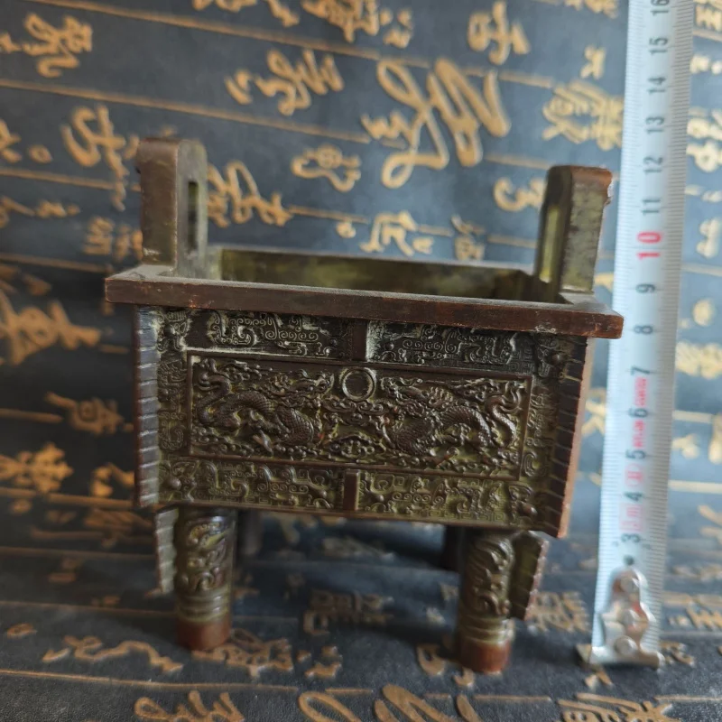 

Антикварный медный штатив, орнамент, процветающая курильница, вечное богатство, четыре направления, сбор богатства, гостиная, сбор богатства