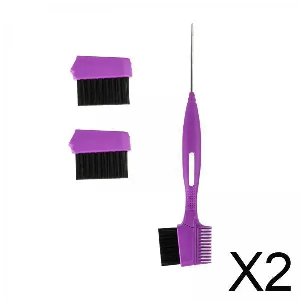 

Professional Colored Hair Styling Comb Double Sided Eyebrow Brush Teasing Comb Set for Hair Color and Beauty