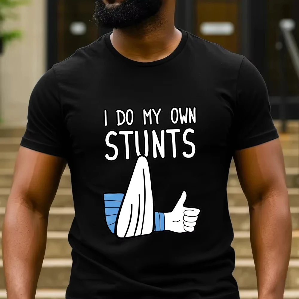 Stunt Master Thumbs Up Graphic Tee Funny Broken Arm Humor Men Women Casual Top Recovery Cast Recovery Cotton Short-sleeve Shirt