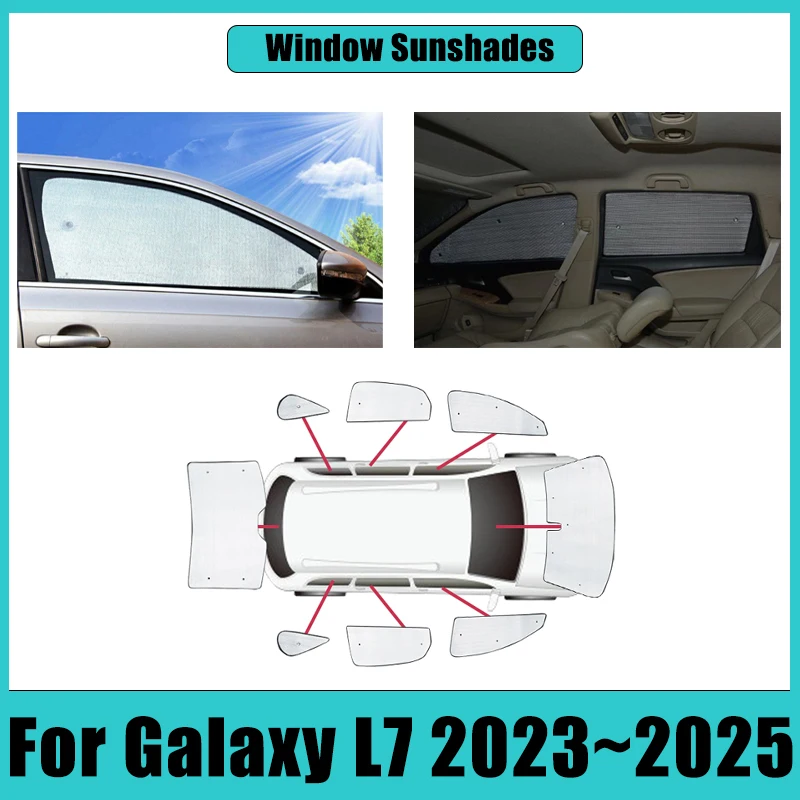 For Geely Galaxy L7 Auto 2023 2024 2025 Car Full Coverage Sunshades Sunscreens Sun Visors Thermal insulation Anti-UV Accessories