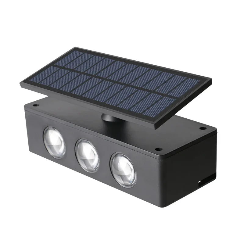 Solar Wall Lights Outdoor Up and Down Luminous Waterproof Sunlight Powered Outside Cube Wall Decoration Lamp for Street Garden