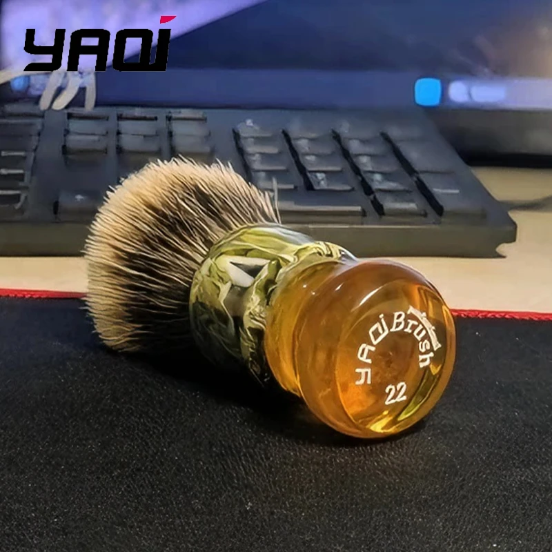 2026年新入荷！yaqi-22mm-サグラダファミリア-ツーバンド-バッジャー毛-レジンハンドル-メンズ-ウェットシェーブブラシ