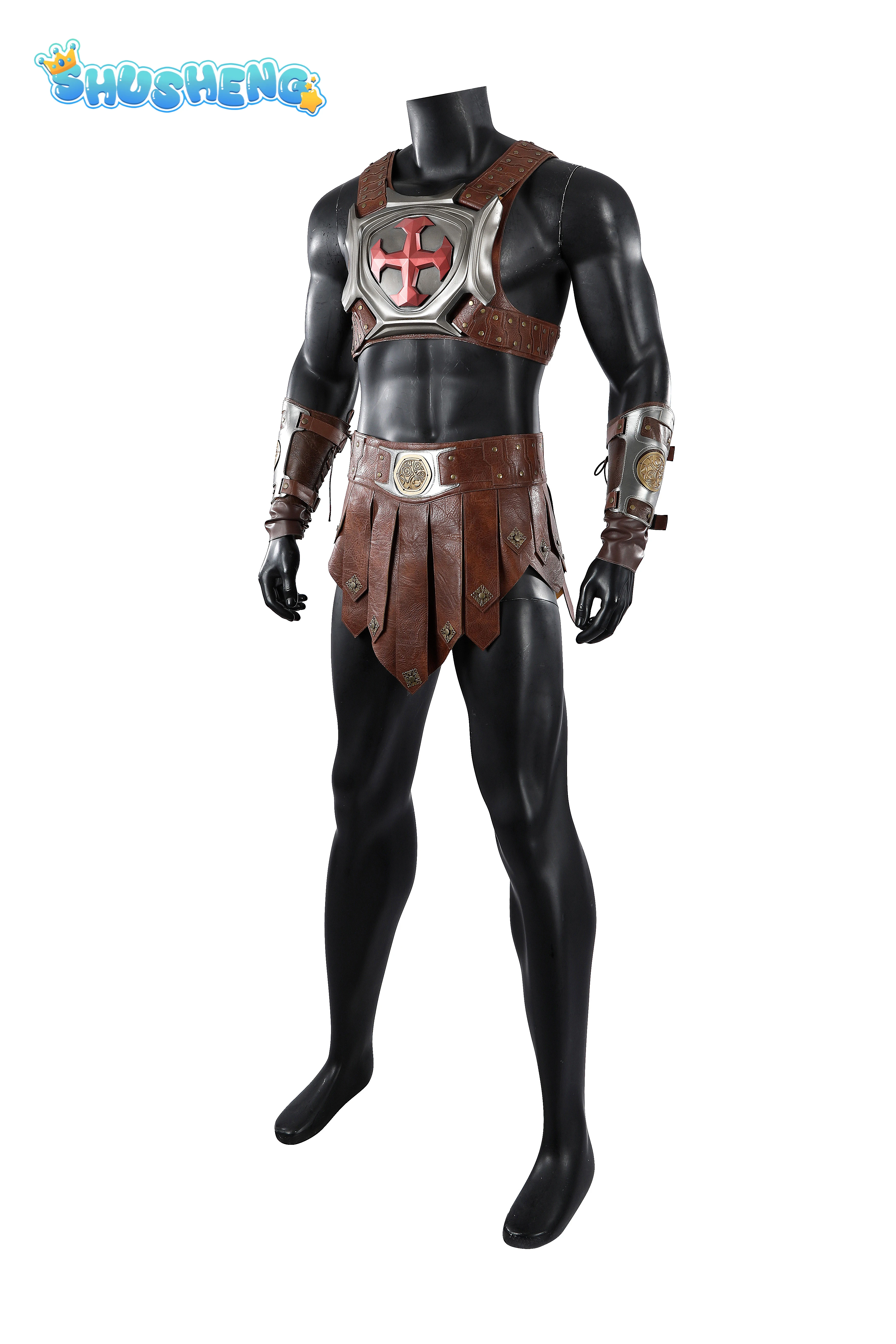 2026 New Movies He-Man Cosplay Costume Men's high-quality leather top short skirt gloves shoes Halloween fantasy  He-Man uniform - view 4