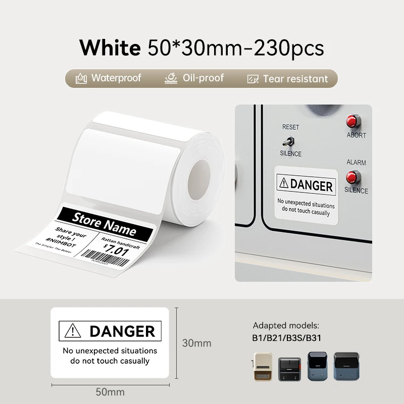Niimbot Thermisch Label 20-50mm Breedte Ronde/Wit/Kleur Sticker Waterdicht Papier Voor B1 B21 Mini printer Tags Label Maker