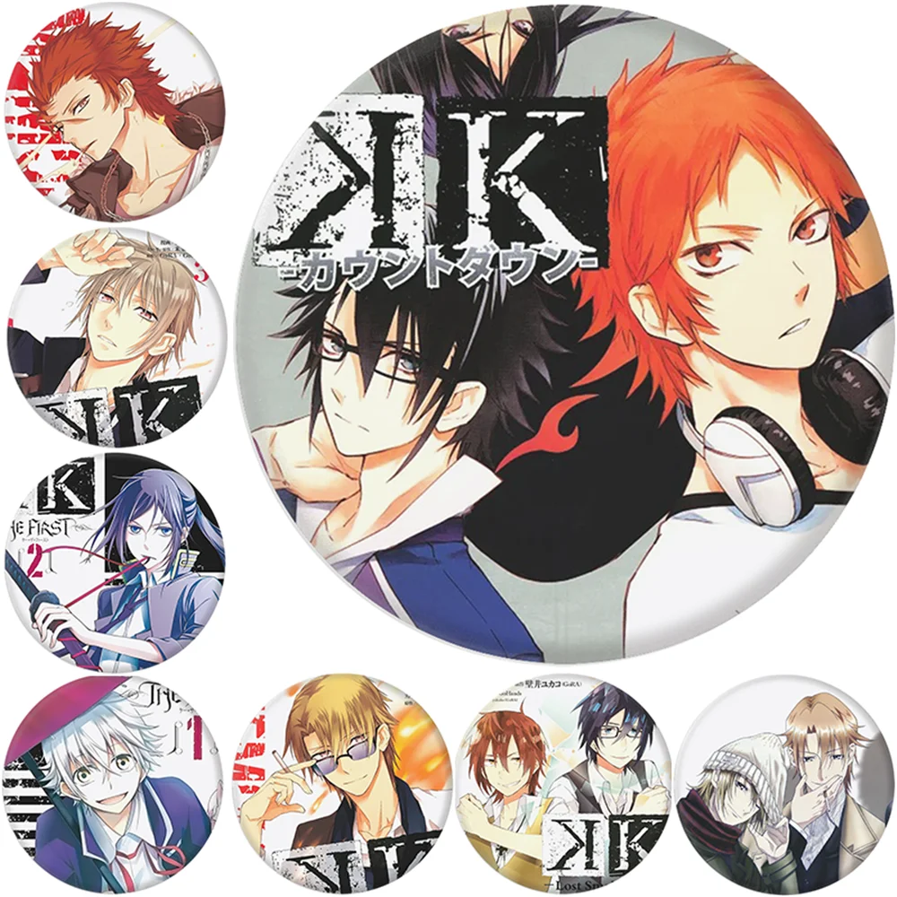 

58 мм аниме K RETURN OF KINGS Isana Yashiro Yatogami Kuroh Neko Suoh Mikoto Косплей Костюм Значок Булавка SPTE Жесть Брошь Опора