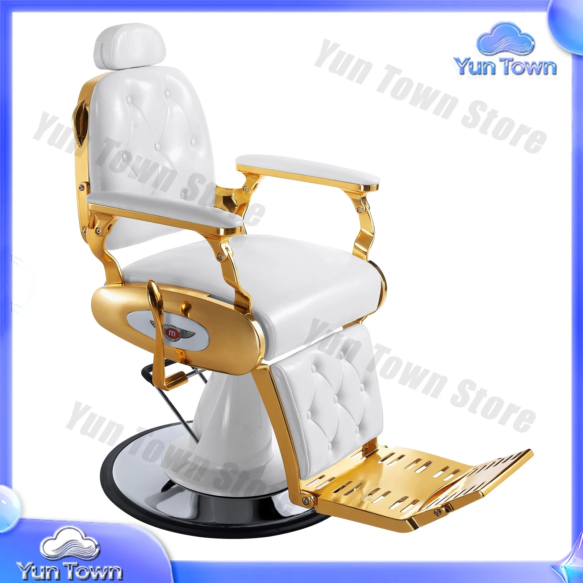 Luxury Gold Quality Heavy Duty Barber Chair Cheap Hairdressing Furniture Custom Classic Hair Salon Equipment ZY-BC8834A