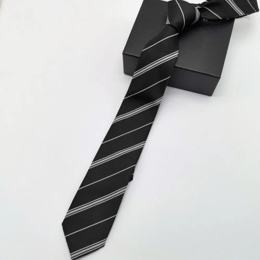 

Unisex Black Men's Hand-Tied Tie Shirt Accessories Classic Style Lazy Necktie Diagonal Stripe Cravat Gift