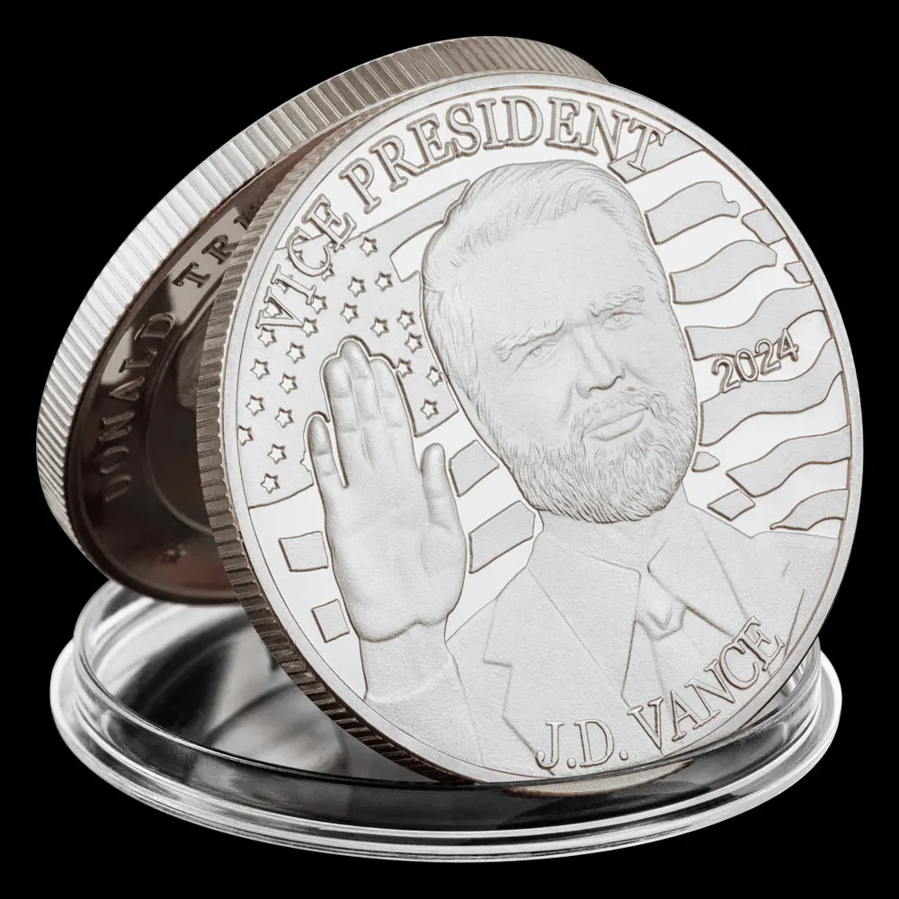 2024 US President Donald Trump Vice President JD Vance Collectible Coin Take America Back Commemorative History Coins