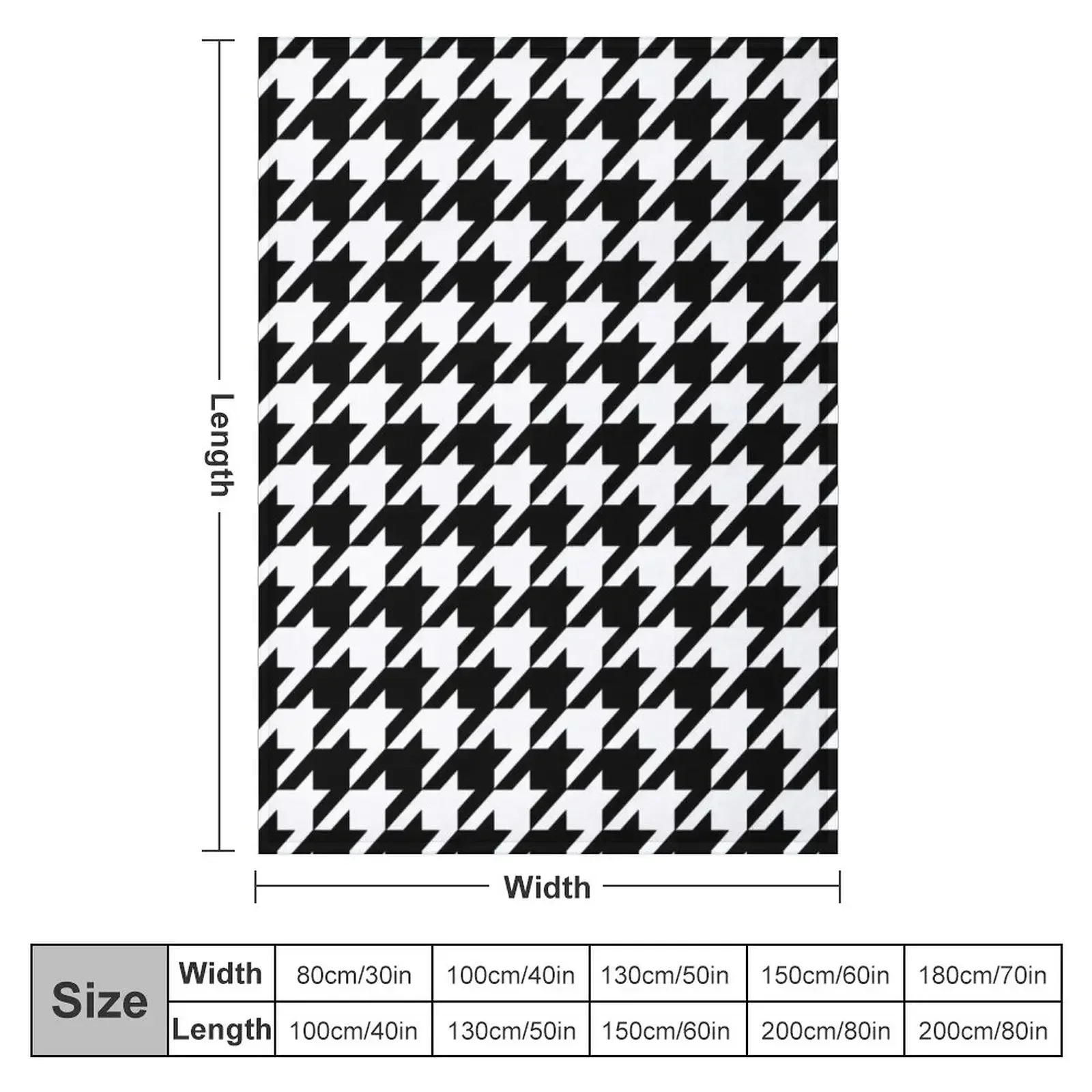 Black and White Houndstooth Throw Blanket Beach for sofa Blankets