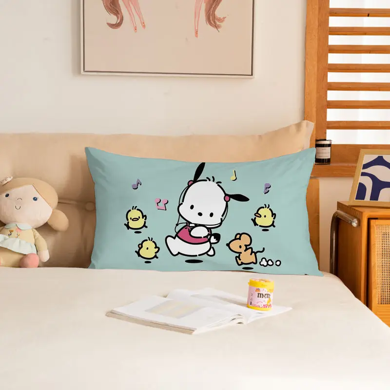 Sanrio Kawaii Pochacco Pillowcase Cartoon New Student Washable Double-sided Pillow Cover Skin-Friendly Pillowcase Cute Bedding