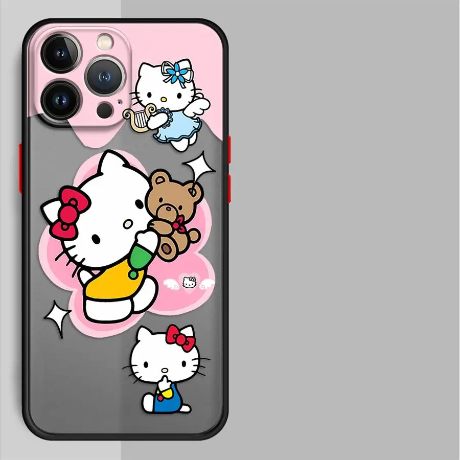 Dessin animé Sanrio Hello Kitty étui pour Apple iPhone 7 8 15 16 14Plus 12 13 11 Pro Max 17 Air XS Max 13 Mini couverture souple