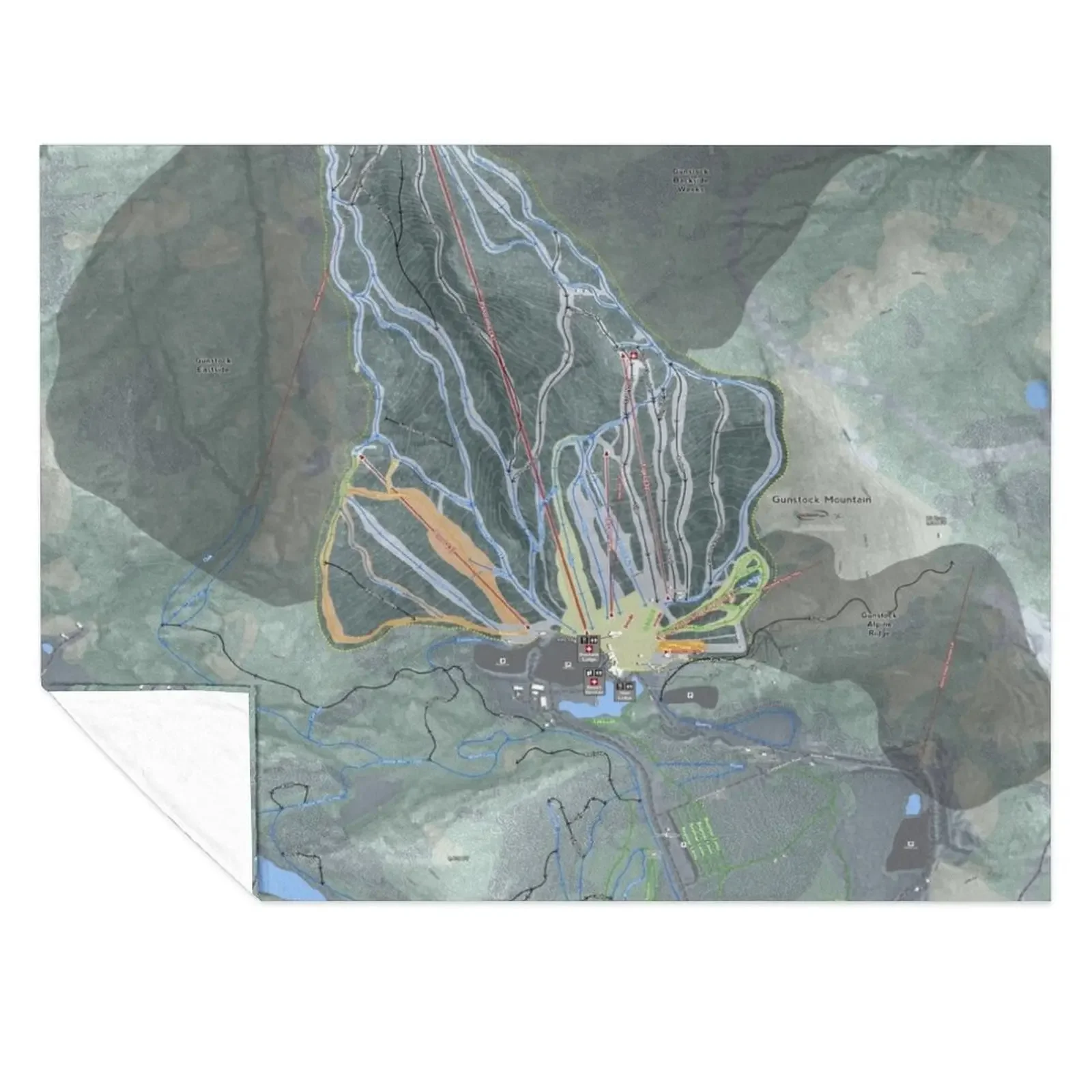 

Gunstock Mountain Resort Trail Map Throw Blanket Sofa Quilt cosplay anime valentine gift ideas Comforter Blankets