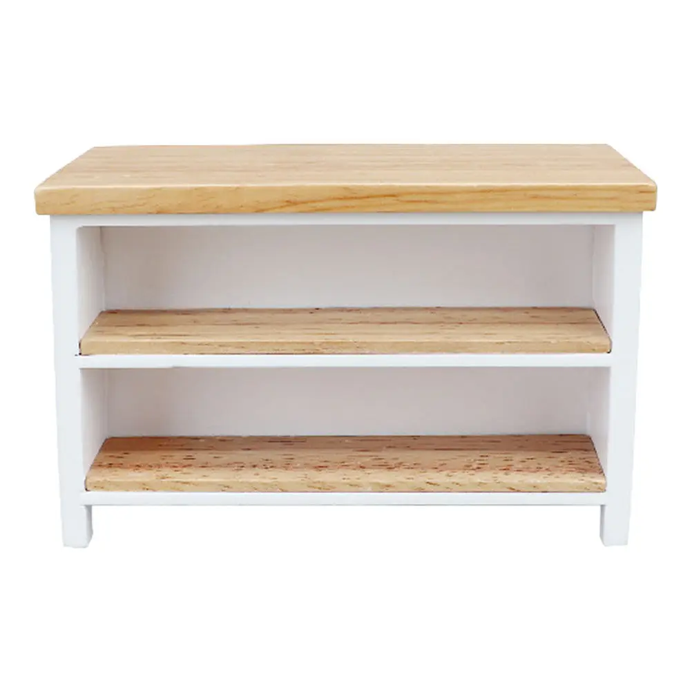 

Miniature Wood Furniture Dollhouse Mini Desk Natural Color Tiny House Sturdy Table Decoration Writing Computer Table